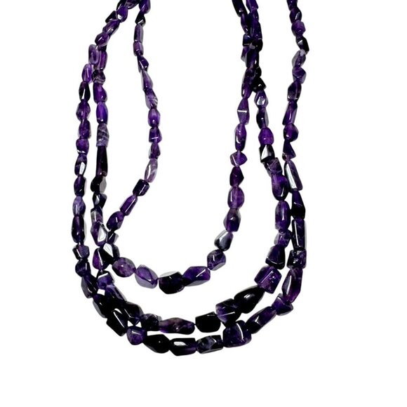 Jay King Mine Finds Triple-Strand Amethyst Necklace Sterling Clasp Lk Nw! - Picture 1 of 9